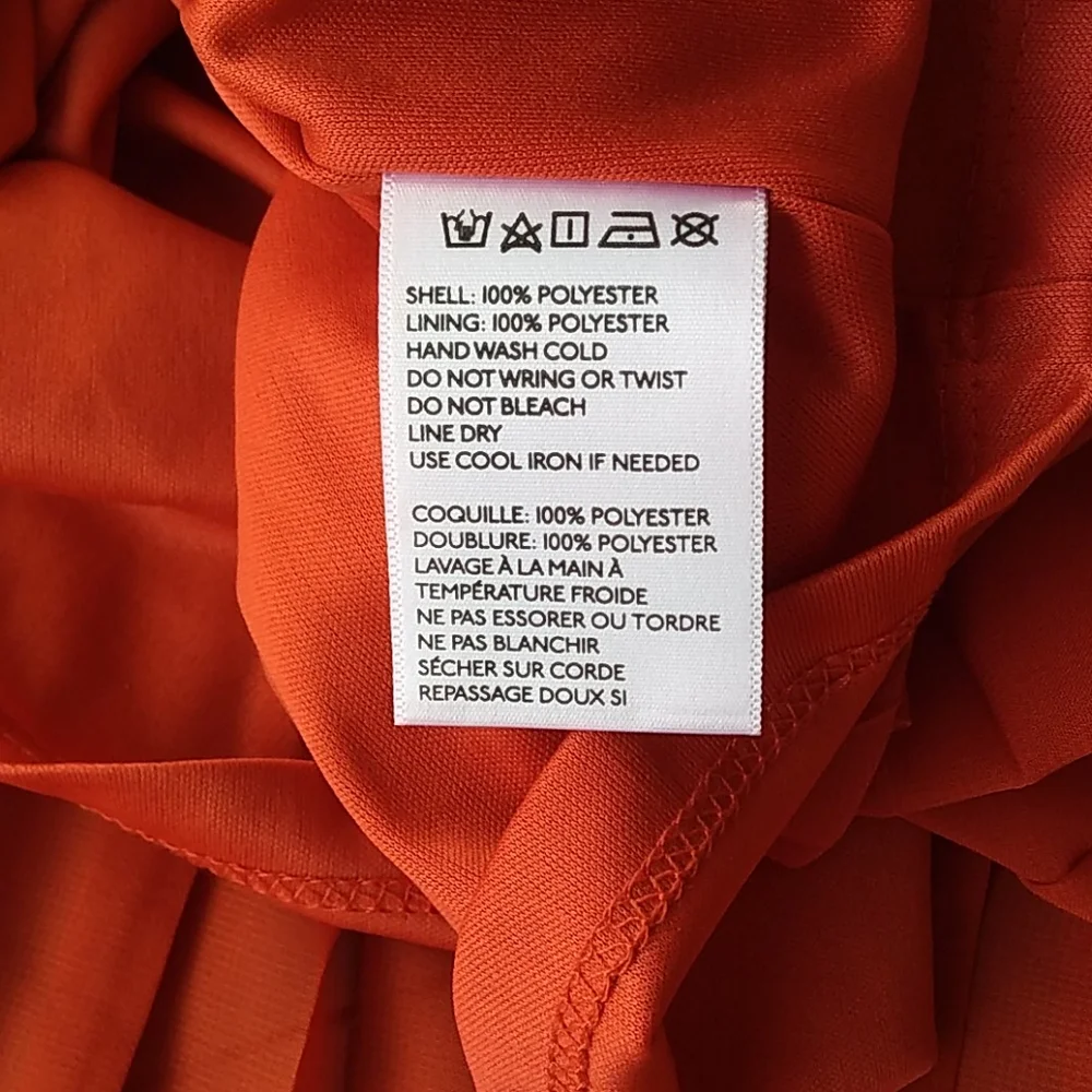Sparkle and fade knife pleat orange skirt